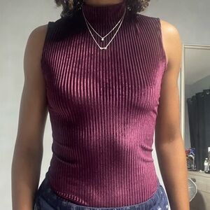 Burgundy velvet turtleneck bodysuit #velvet #turtleneck